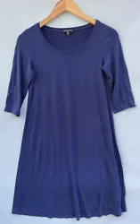 Eileen Fisher Jersey Dress. Stretchy rayon blend jersey. Dress is in good preowned condition. Short sleeves. Pulls on...