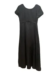 Black Gown Brocade top satin skirt Dress Size 14 Retro Formal Bridesmaid Prom. length 56”, waist 34” armpit to...