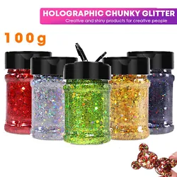 ✅【Stunning Holographic Effect】 Mixed different size hexagonal sequins and fine glitter, our holographic glitter...