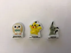 Fève en porcelaine lot de 3 Pokemon Nintendo 2017 Pikachu,Brindibou,Mimiqui.