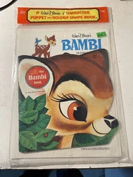 Vintage Disney Bambi Character Puppet and Book.
