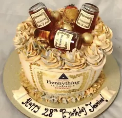 Easy to use EDIBLE Hennessy cake toppers! PRE-CUT no need for cutting the image is ready to peel and place onto your...