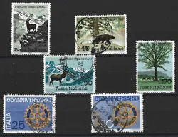 ITALIE - Séries de 6 timbres oblitérés : 4 timbres de1967 