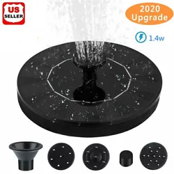 SOLAR FOUNTAIN 1 Solar Fountain. Solar panel: 7V/1.4W. Remove the film which covers the solar panel before using. Make...
