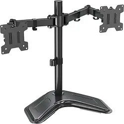 Stable and Sturdy Base - Two screens computer Desk Mount with triangle heavy-duty base provide more steady for two...