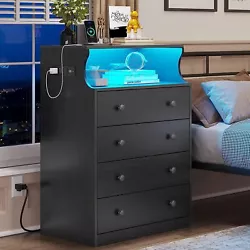 【Dresser with RGB LED Lights 】LED lights make drawer dresser looks prettier in the dark and adds a unique vibe to...