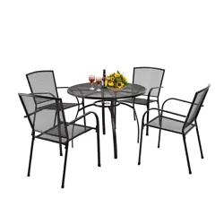 Our round outdoor garden dining set provides the perfect space to relax with your friends and family for all seasons....