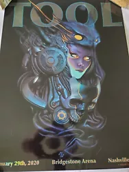 Tool Concert Poster Nashville, TN Adi Granov 1/29/2020. Perfect condition. Will be shipped in safely packaged...