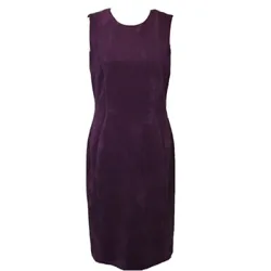 Calvin Klein Suede Zipper Back Purple Dress (Size 10).