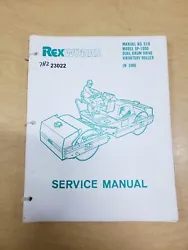 RexWorks SP-1000 Dual Drum Drive Vibratory Roller Manual No. 510 (N 586).