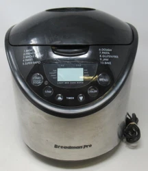 BREADMAN PRO 1-2 LB. DIGITAL BREAD MAKER S.S. BLACK TR875, CONVECTION BREAD MACHINE JAM, PASTA, BAKE +. GOOD WORKING...