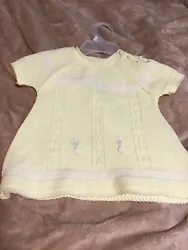 vintage size 9 months yellow knit dress. No stains
