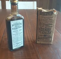 early 1916 DR KINGS quack medical COUGH CURE bottle With Original Box. The bottle is in great condition as pictured It...