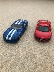 USED BURAGO. BLUE VIPER DODGE GTS COUPE. 1/43 SCALE MODEL CARS.