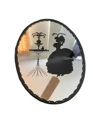 Black Framed Oval Ladies Silhouette Mirror ￼.