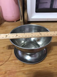 Kalmar Stainless Steel Footed Mixing Bowl, made in Denmark.