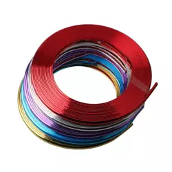Color: Electroplated red/blue/silver. 1 x 26 FT Car Wheel Rim Strip Guard.