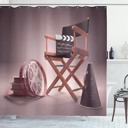 Movies Shower Curtain Directors Chair Seat for Bathroom 84