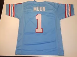 You are buying a Unsigned Custom Made Warren Moon Blue Jersey. ALSO.order 100.00 bucks or more of any unsigned jerseys...