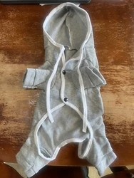Doggie Hoodie Jacket Size Small Jogging Suit Grey So Cute!🐶.