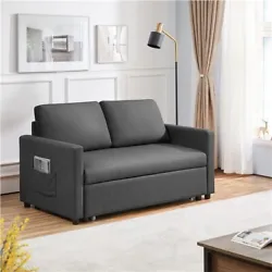 Specifications: Color: dark gray Material: 180g polyester, foam, plywood, metal; Sofa overall size: 55.5x33x28.5”...