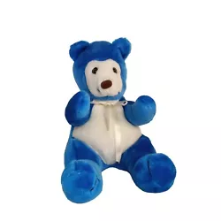 Vtg Sugar Loaf Teddy Bear Plush Bright Blue White Stuffed Animal Toy 1996   Clean, excellent pre-owned vintage...