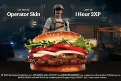 Call of Duty Modern Warfare 2 - Burger King Skin + 60m 2XP - Code. Only one Burger King Operator Skin code can be used...