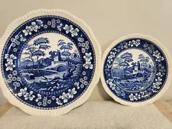 Here we have A SET OF TWO PLATES FROM SPODE ENGLAND TOWER SPODE DESIGN c1814. THIS IS PRINTED ON THE BACK OF BOTH...