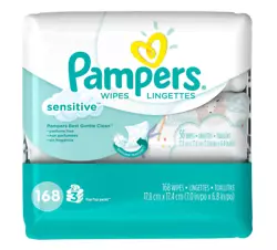 With Pampers Sensitive wipes’ unique Softgrip Texture your baby will enjoy less wiping for more gentle cleaning....