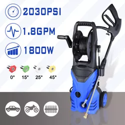 Electric Pressure Washer features a 1800 watt motor that generates up to 2030 PSI water pressure and 1.8 GPM water...
