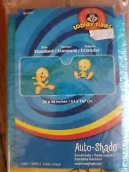2002 Looney Tunes Auto Shade Sunshade Tweety Bird 24 X 58 New. Please see photos for condition.