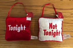 Set Of 2 Door/Bedpost Hanging Novelty Decor Pillows ‘Tonight’ ‘Not Tonight’ ❤️. Condition is 