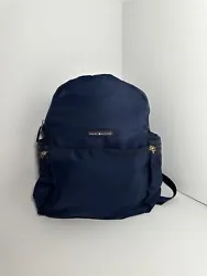 Tommy Hilfiger Mini Backpack Blue Designer Canvas. Please see the pictures for the flaws