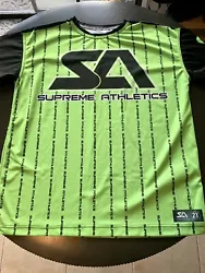Supreme Athletics 14 2X neon green jersey. Snags in shirt as shown in 3rd photo
