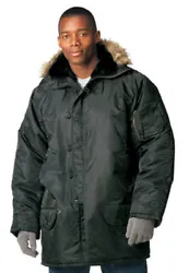 VERY SHARP LOOKING PARKA. Average wt. of a parka: 3.5 lbs. SYNTHETIC COYOTE FUR TRIM. NYLON SHELL AND LINING WITH...