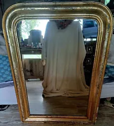 grand miroir ancien doré.vendu à lourdes en 1930