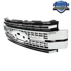 Front Upper Bumper Grille Grill Assembly Chrome For 2017-2019 Ford F-250 F-350 F-450 Super Duty    Feature:...