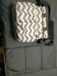 skip Hop diaper bag grey chevron. With changing oad, waterproof.  Duo signature model ,   13 x6x14 Shipped with USPS...