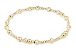 Stretch bracelet made with 2mm and 4mm mix of 14k gold-filled beads. Ideal for stacking. High performance elastic...