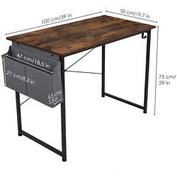 Small Desk for Small Space - This work desk measures 39 x 19.6 in desktop surface, suitable for holding your laptop or...