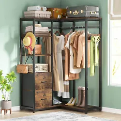 Manufacturer ‎Tribesigns. Tribesigns Closet Organizer Clothes Rack with 2 Drawers, Wood Entryway Hall Tree....