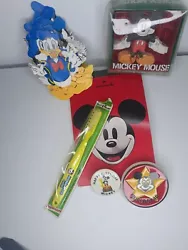 Vintage Disney Collectible Lot Mickey Donald Club Toothbrush Pin Garland. Condition is 