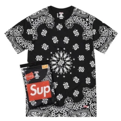 Supreme®/Hanes® Bandana Tagless Tee IN BLACK SIZE MEDIUM. 100% AUTHENTICBUYER GETS 1 shirt