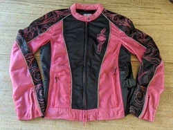 Harley Davidson Motorcycles Genuine MotorClothes Pink Riding Jacket Size Large.  This jacket is in overall really good...