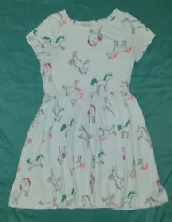 Cat & Jack Girls XL 14 /16 Teal Unicorn Dress Gently Used Target 