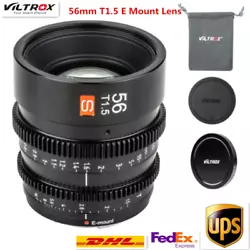 Pacakge Content: Viltrox 56mm T1.5 E Mount Cine Lens 1, Lens Cap 2, Lens Bag 1. Wed try our best to solve any issues...