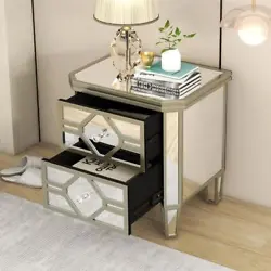 Features: 1. Elegant Look: The luxury nightstand of drawer is GLAM, it is a showpiece as well as a pleasant storage...
