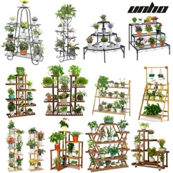 Carbonized Plant Stand Wood Indoor, Multi-Tier.