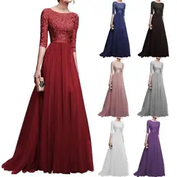 Product Features: Elegant Evening Dress Lace Piecing Chiffon Evening Dress Long Dress. Sleeve type: conventional...