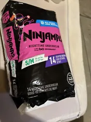 NINJAMAS Nightime Underwear S/M 14 Count New.